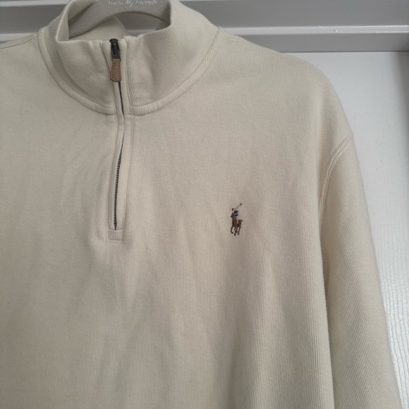 POLO RALPH LAUREN Luxury Jersey Quarter-Zip Pullover XL - Picture 4 of 8